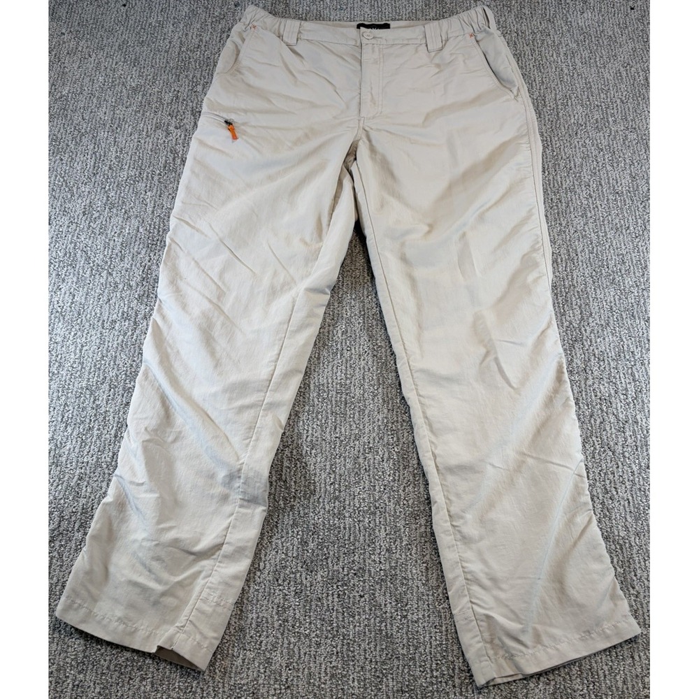 Orvis Men's Khaki Pants Large Performance Nylon‎ Tech Hiking Outdoor Stretch